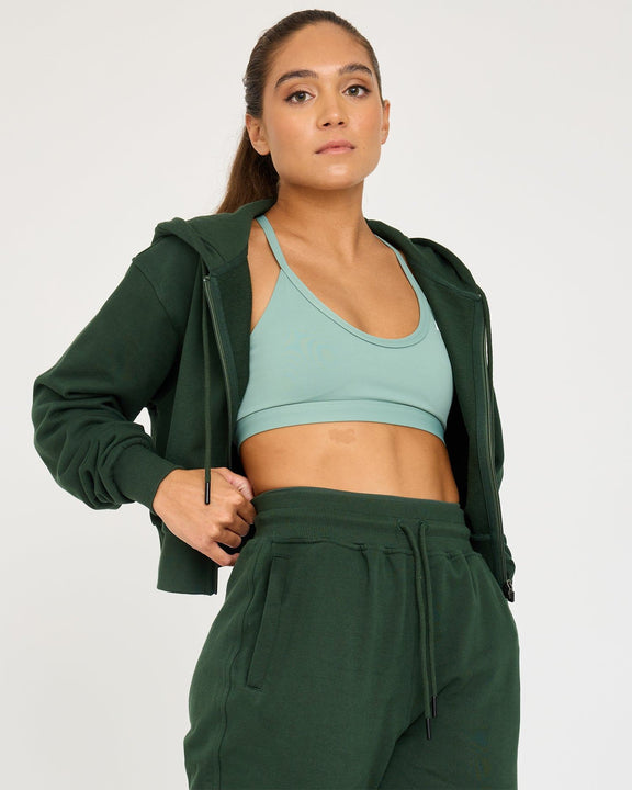 Sudadera con capucha corta y cremallera Core Classic