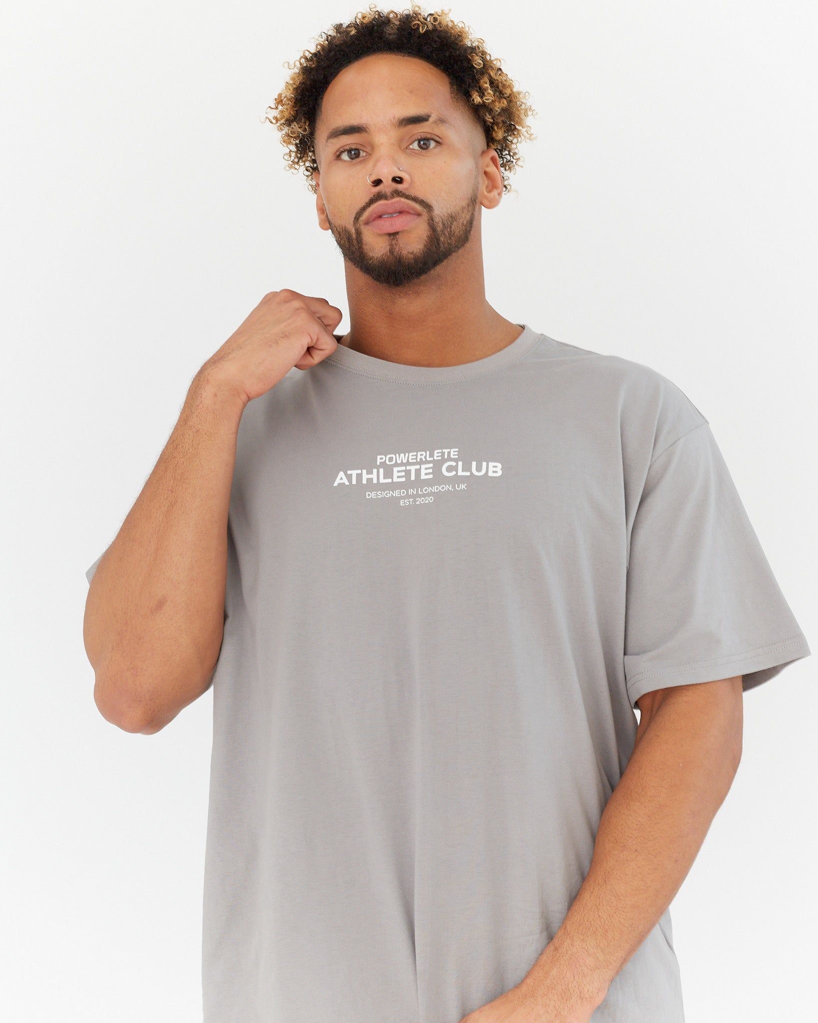 Athlete Club Oversized T-Shirt - Taupe Grey | Powerlete